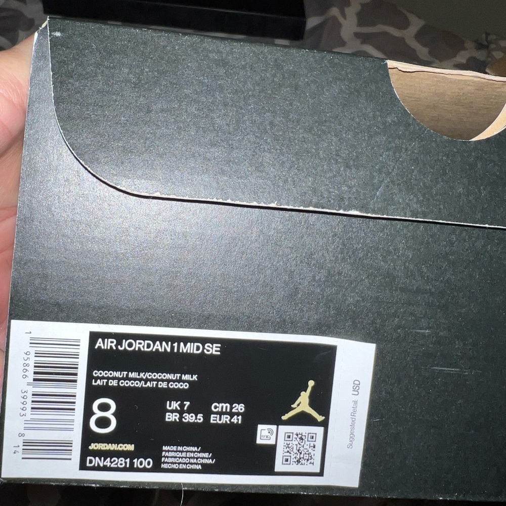 Jordan 1 mids, coconut milk, men’s size 8